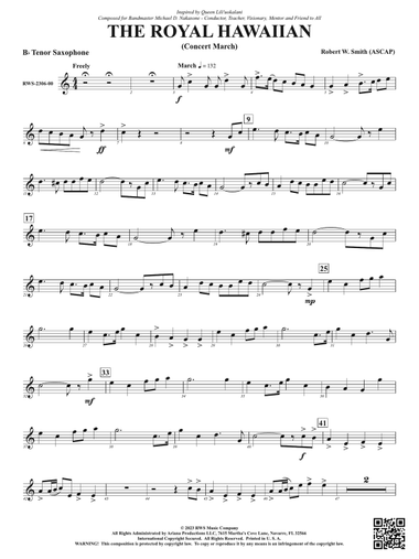 The Royal Hawaiian - Concert March: B-flat Tenor Saxophone