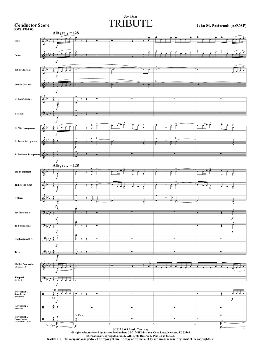 Tribute: Score Tribute: Score Concert Band scores gallery preview page 3