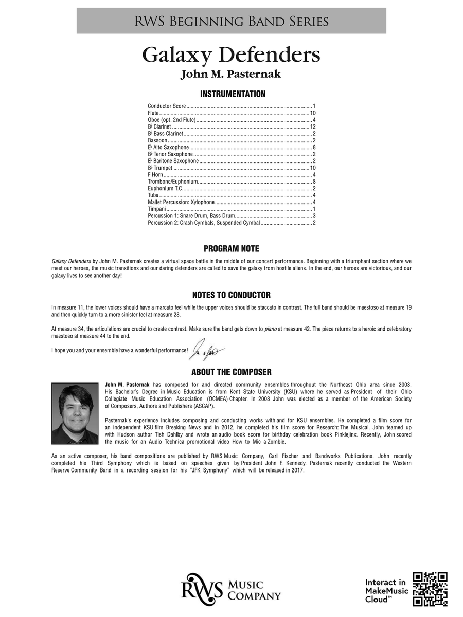 Galaxy Defenders: Score Galaxy Defenders: Score Concert Band scores gallery preview page 2