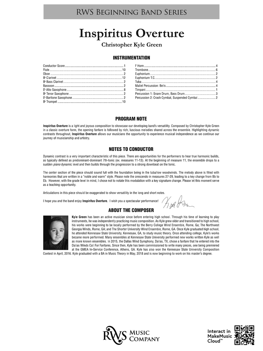 Inspiritus Overture: Score Concert Band scores gallery preview page 2
