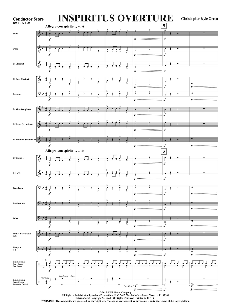 Inspiritus Overture: Score Concert Band scores gallery preview page 3