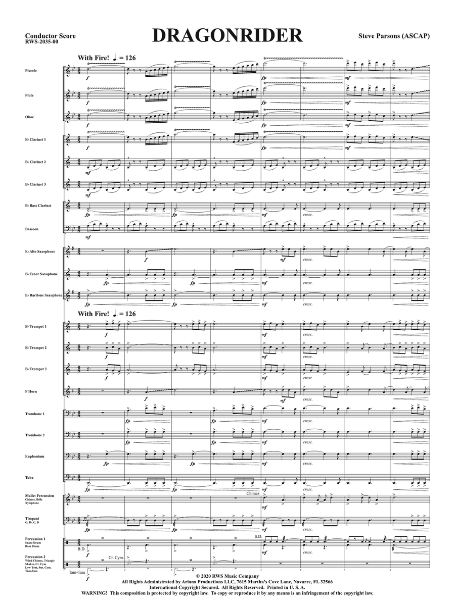 Dragonrider: Score Dragonrider: Score Concert Band scores gallery preview page 3