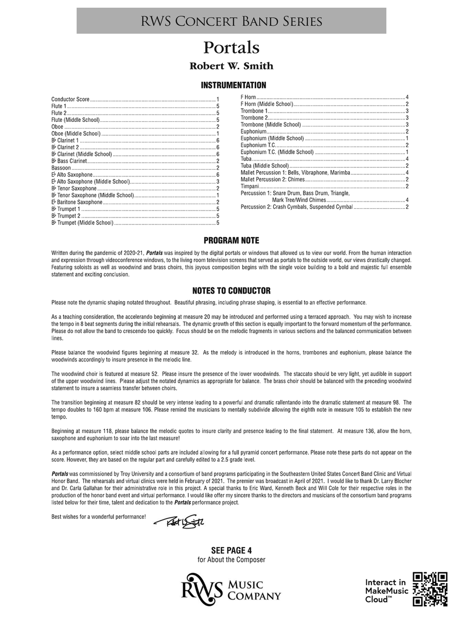 Portals: Score Portals: Score Concert Band scores gallery preview page 2