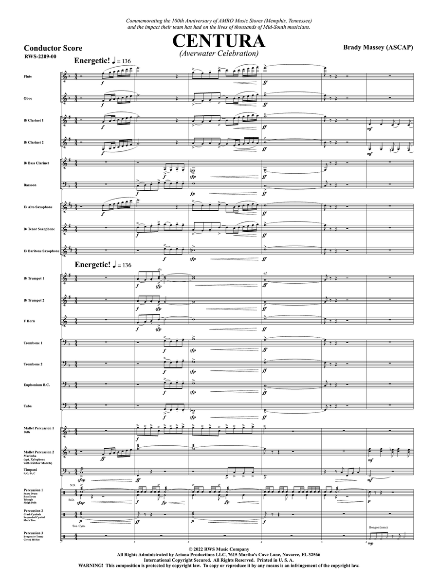 Centura - Averwater Celebration: Score Concert Band scores gallery preview page 3