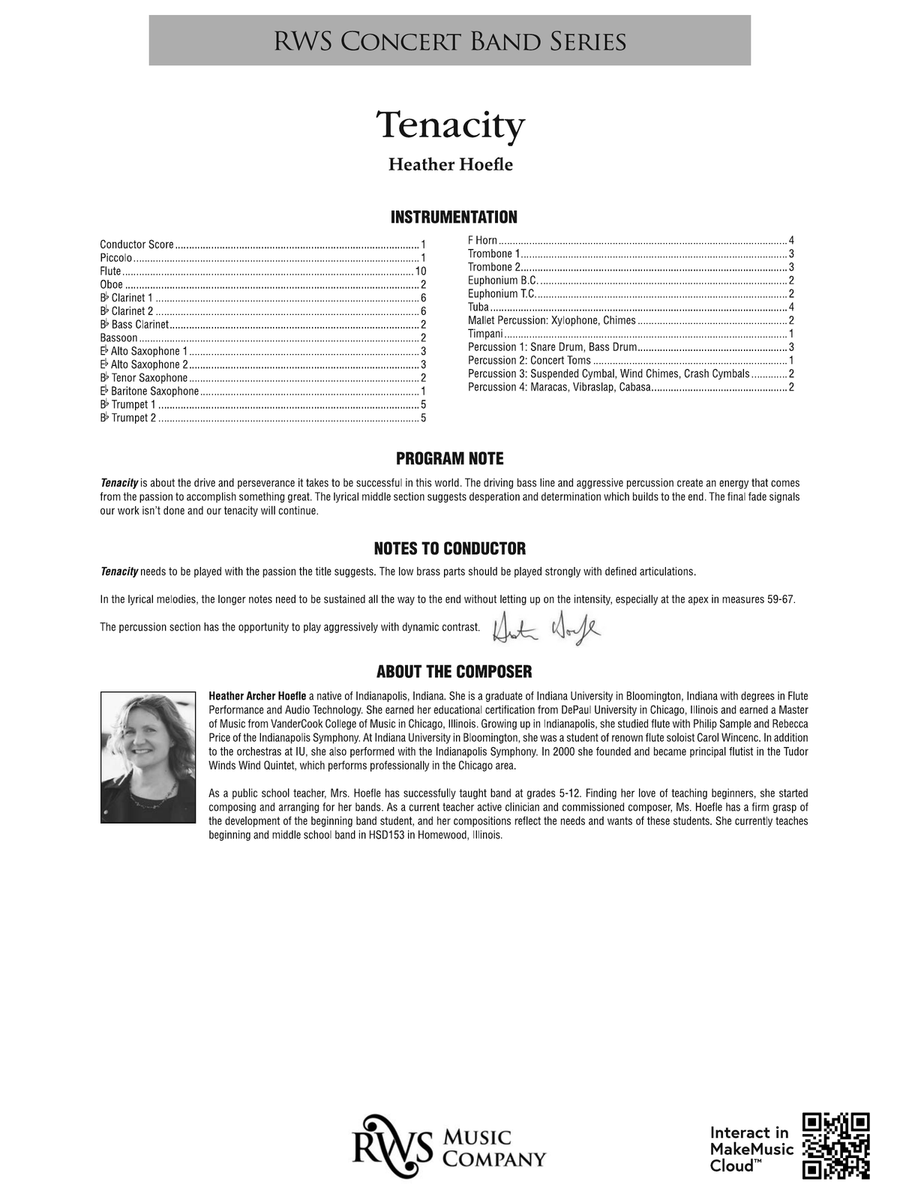 Tenacity: Score Tenacity: Score Concert Band scores gallery preview page 2
