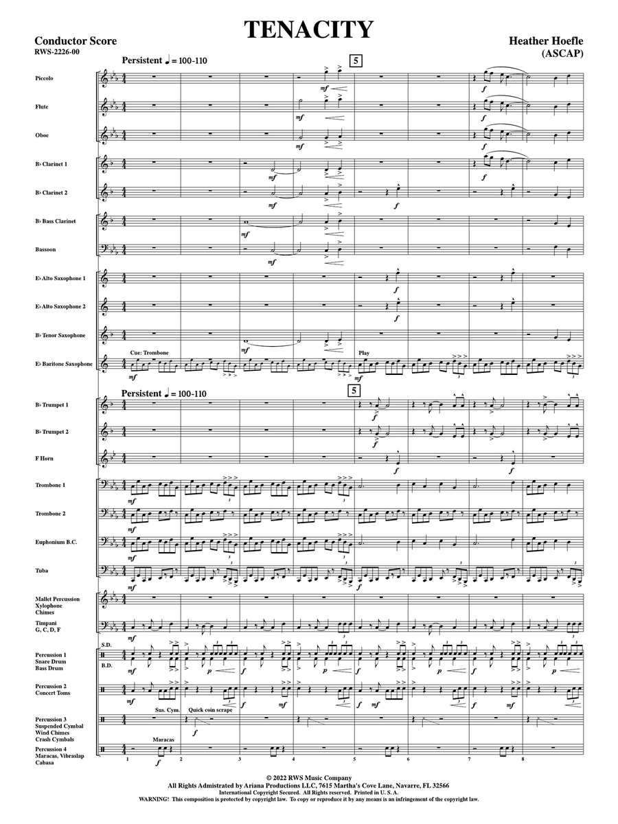 Tenacity: Score Tenacity: Score Concert Band scores gallery preview page 3