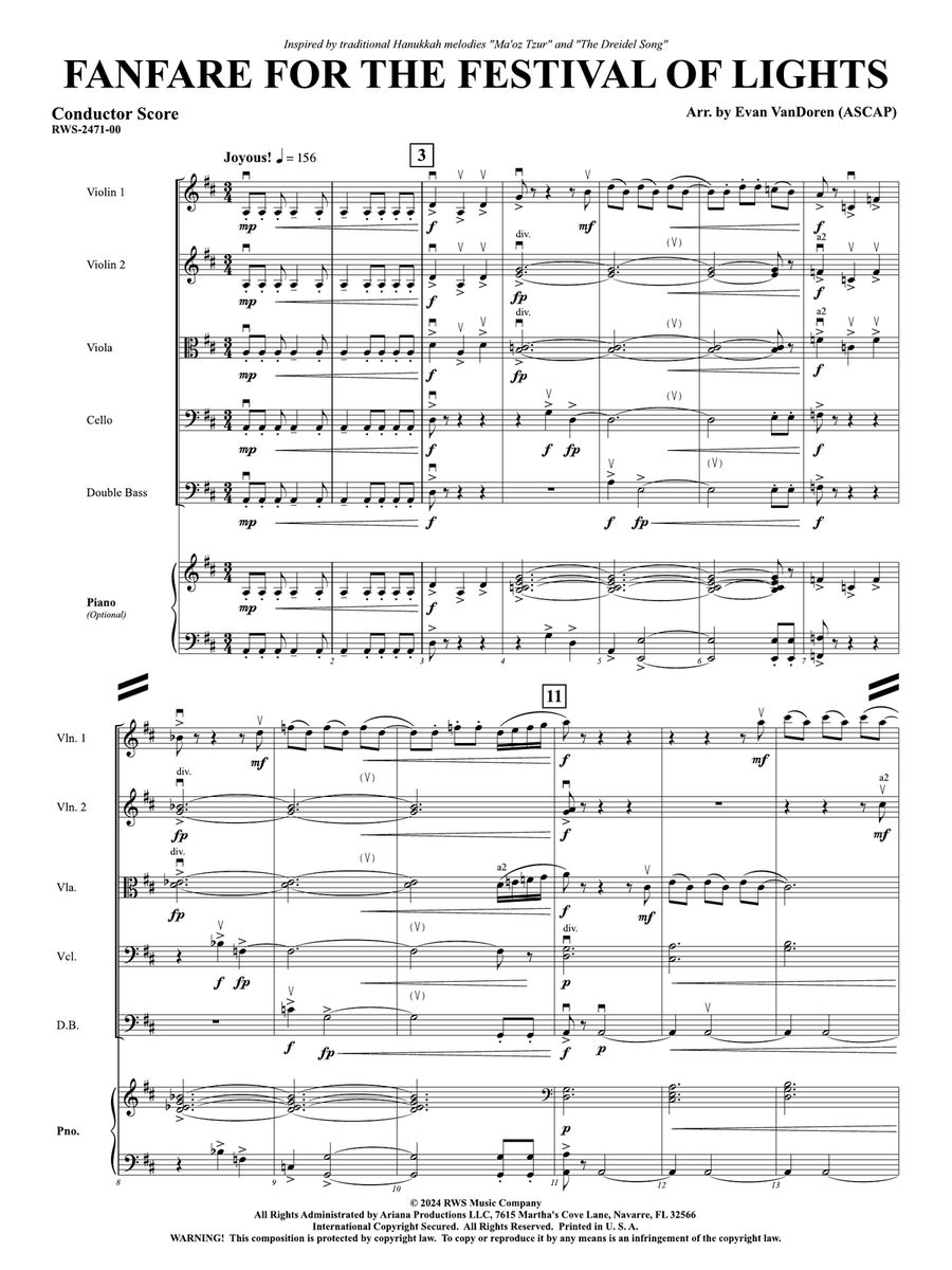 Fanfare For The Festival Of Lights: Score String Orchestra scores gallery preview page 3