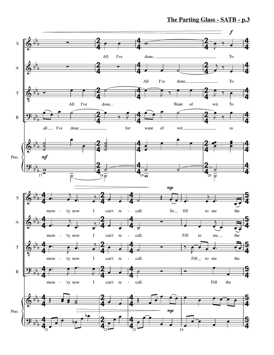 The Parting Glass (SATB) The Parting Glass (SATB) 4-Part scores gallery preview page 4