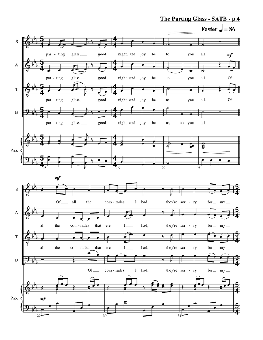 The Parting Glass (SATB) The Parting Glass (SATB) 4-Part scores gallery preview page 5