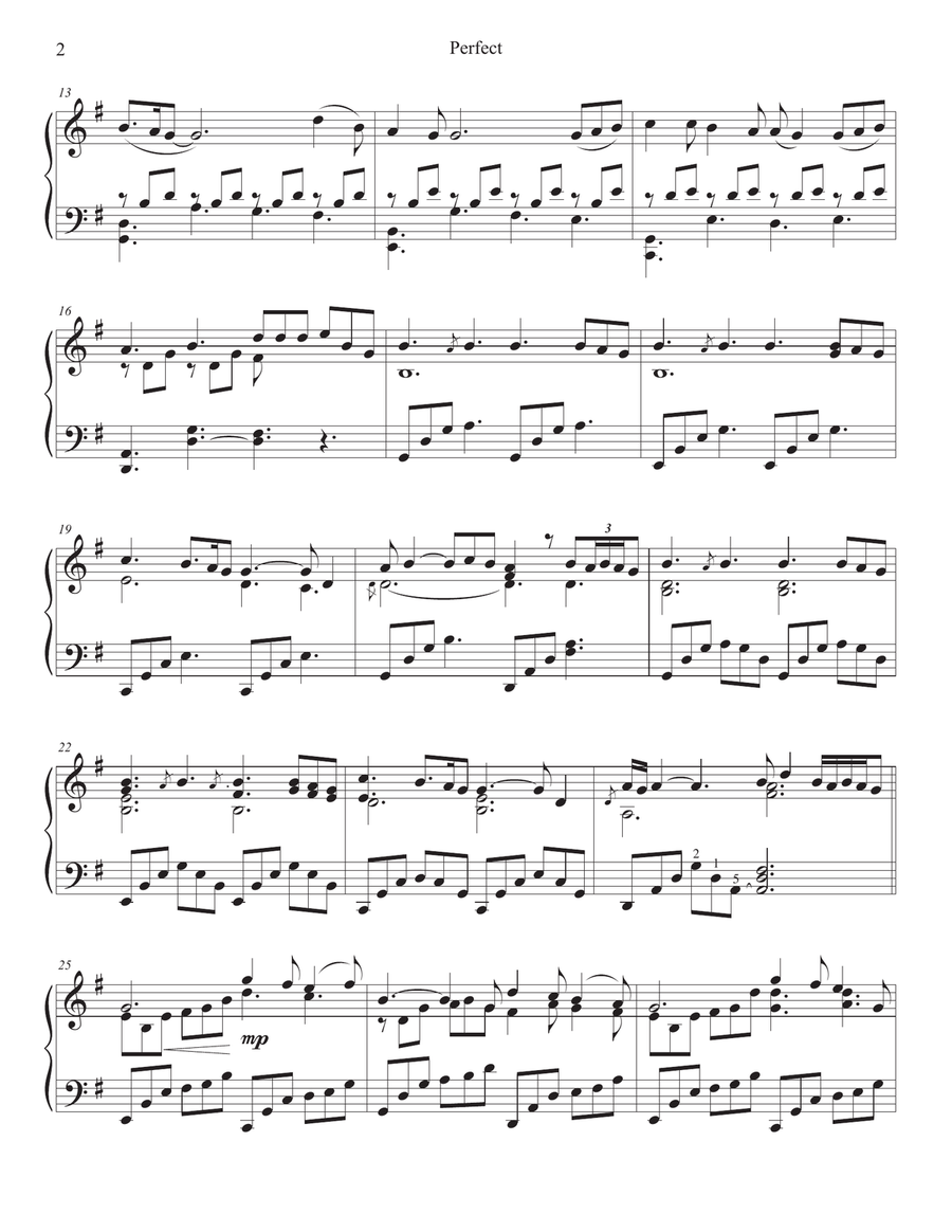 Perfect (Wedding Version) Piano Solo scores gallery preview page 2