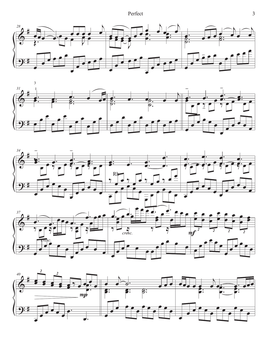Perfect (Wedding Version) Piano Solo scores gallery preview page 3