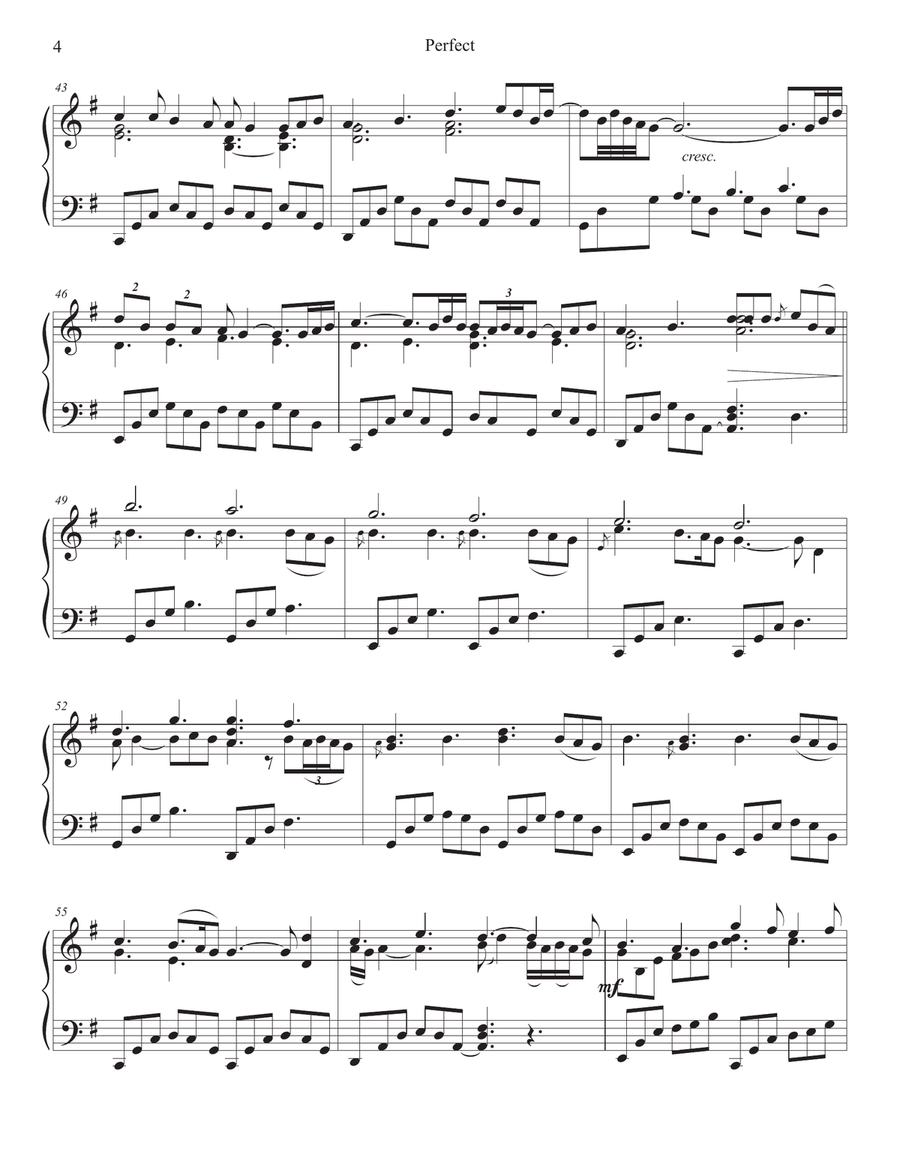Perfect (Wedding Version) Piano Solo scores gallery preview page 4