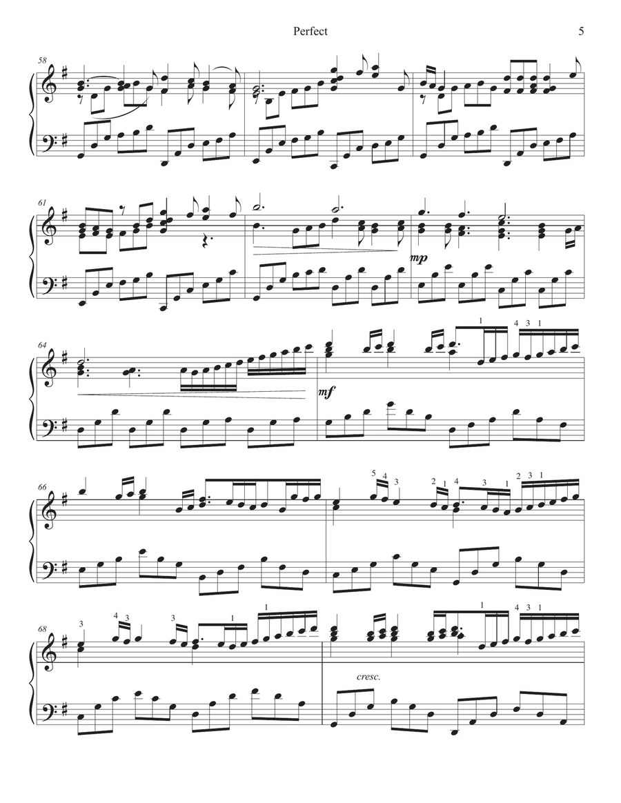 Perfect (Wedding Version) Piano Solo scores gallery preview page 5