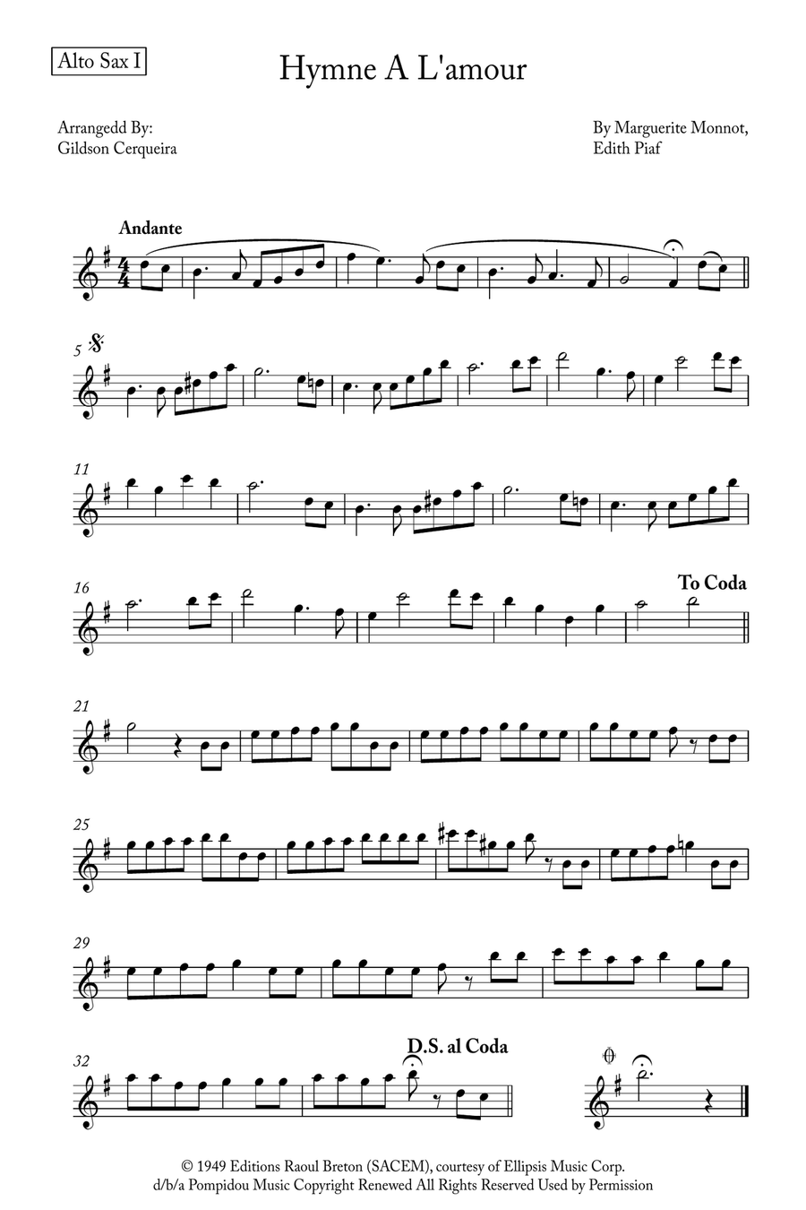 Hymne A L'amour Woodwind Trio scores gallery preview page 4