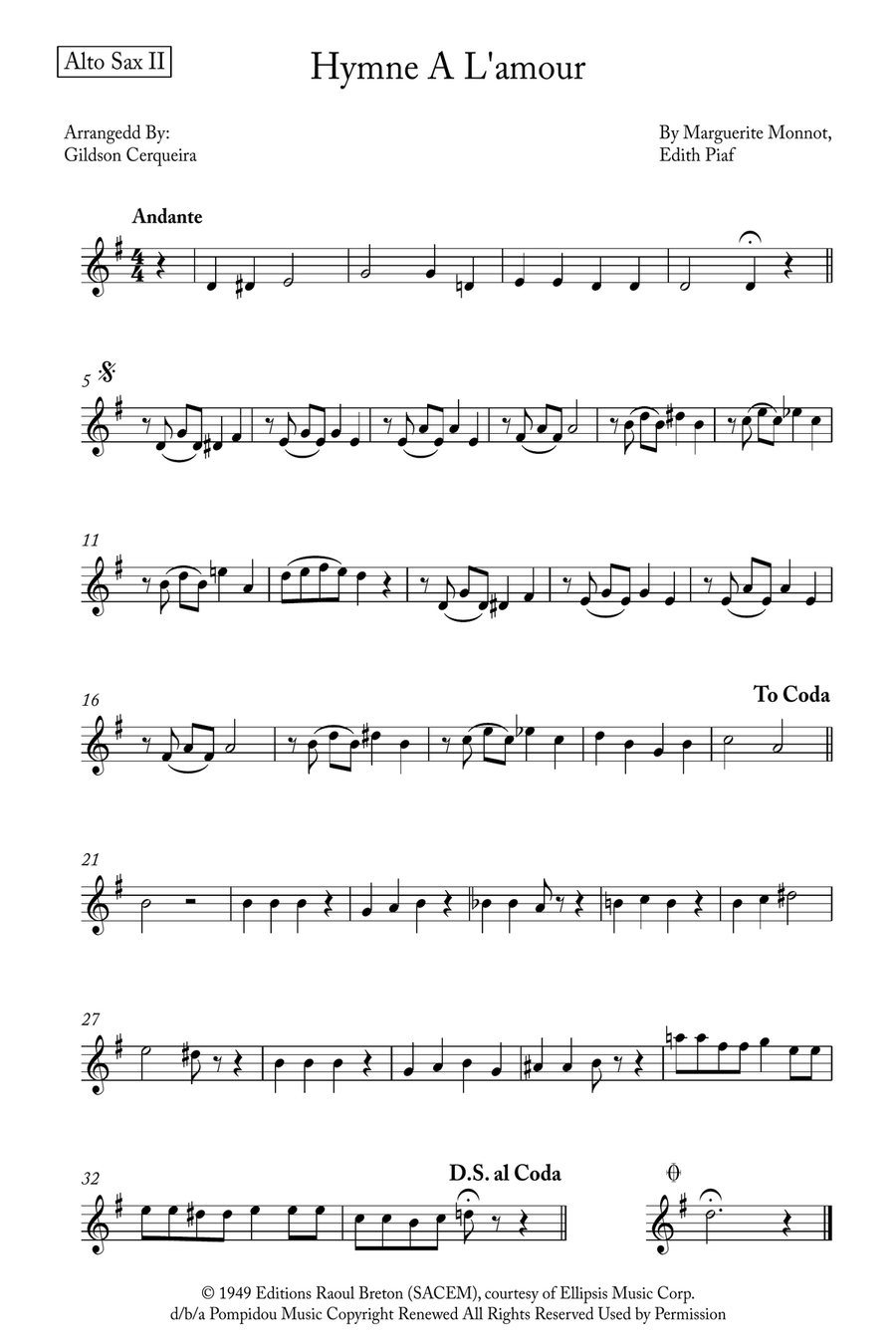 Hymne A L'amour Woodwind Trio scores gallery preview page 5