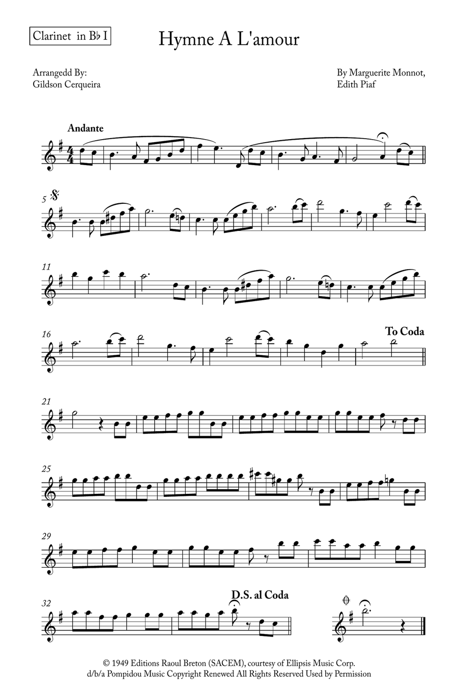 Hymne A L'amour Clarinet Trio scores gallery preview page 4