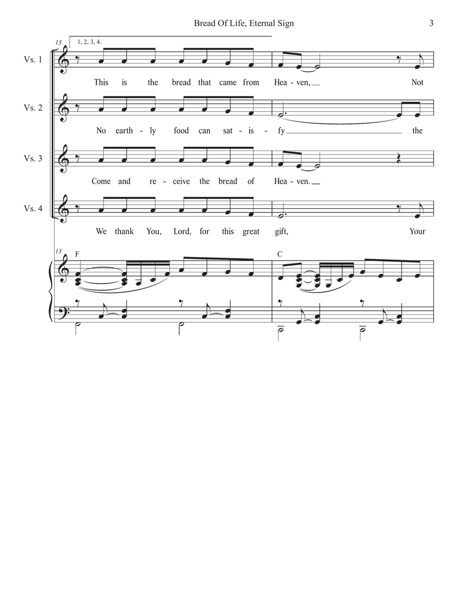 Bread of Life, Eternal Sign (2-part choir - (SA) SA scores gallery preview page 3