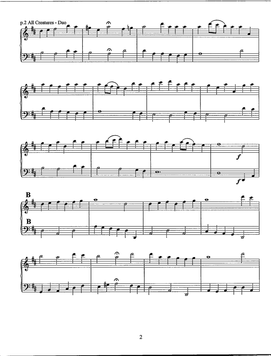 All Creatures of Our God and King String Duet scores gallery preview page 3