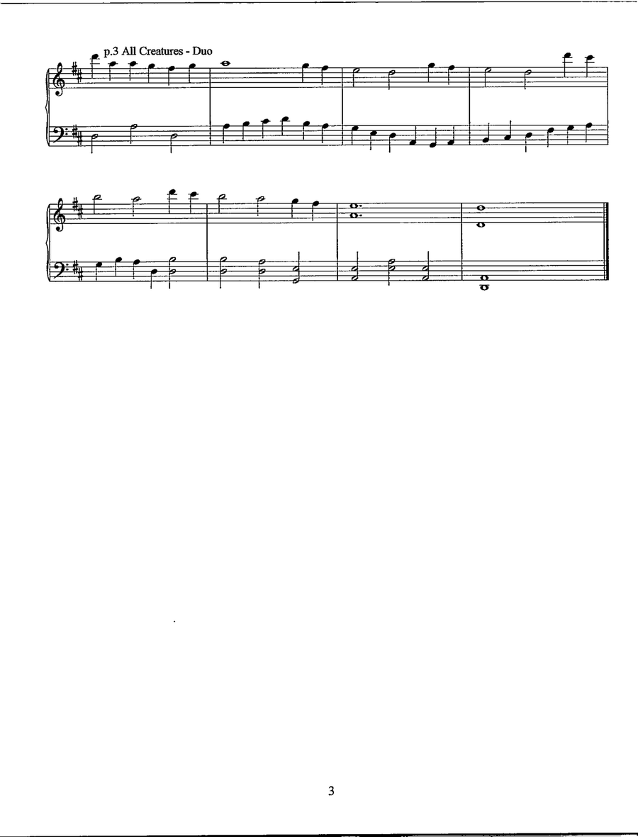 All Creatures of Our God and King String Duet scores gallery preview page 4