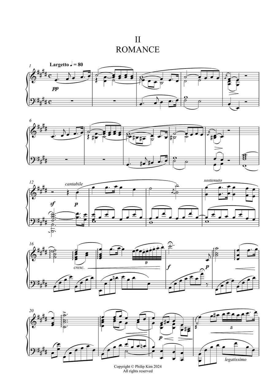 Romance from Chopin's Piano Concerto No. 1 Op 11 Second movement for Solo Piano Chamber Music scores gallery preview page 2