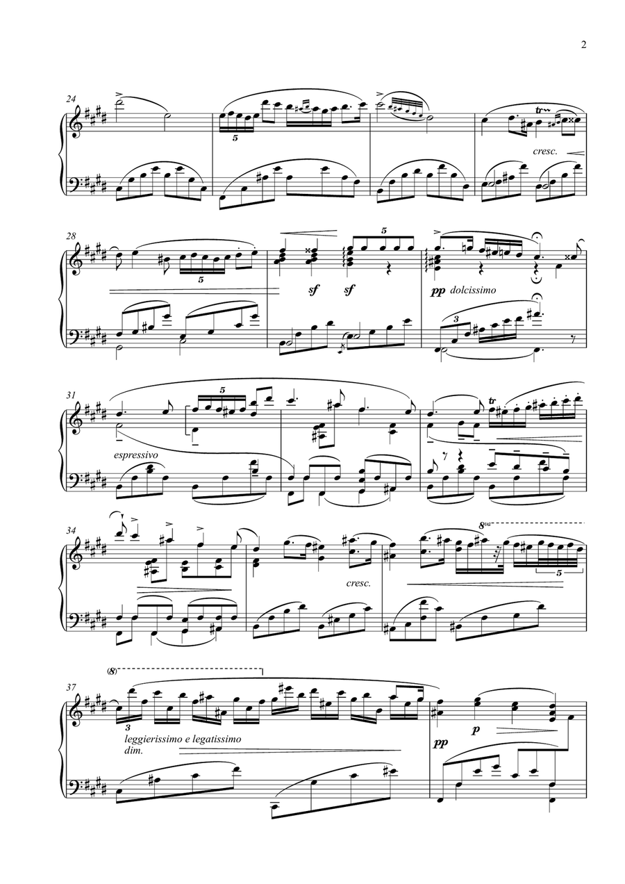 Romance from Chopin's Piano Concerto No. 1 Op 11 Second movement for Solo Piano Chamber Music scores gallery preview page 3