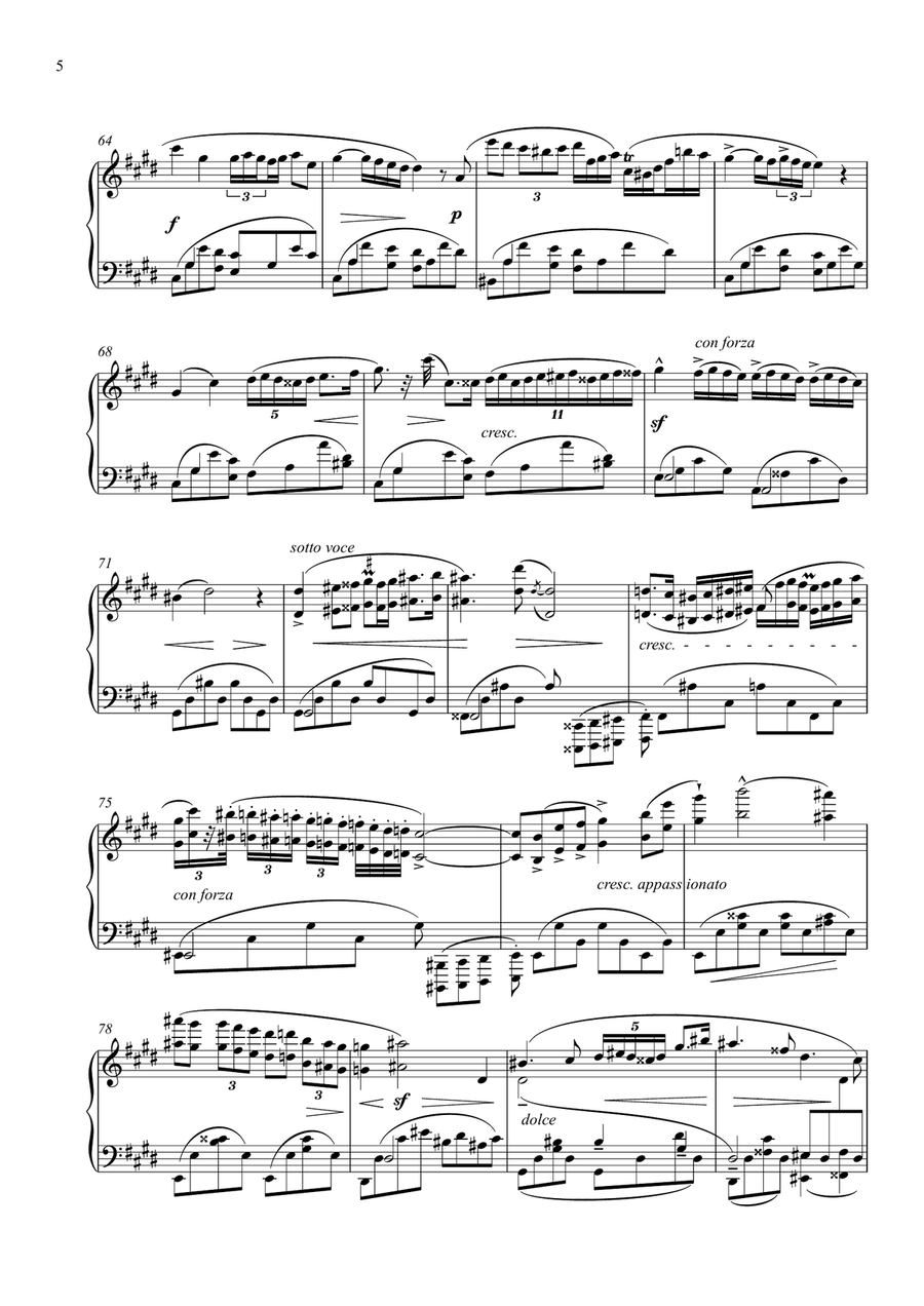 Romance from Chopin's Piano Concerto No. 1 Op 11 Second movement for Solo Piano Chamber Music scores gallery preview page 6