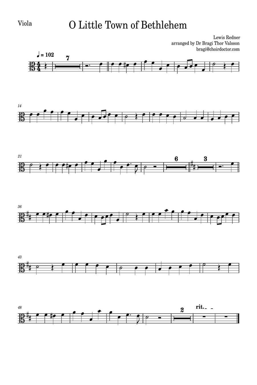 O Little Town of Bethlehem - Viola with Piano accompaniment Viola scores gallery preview page 5