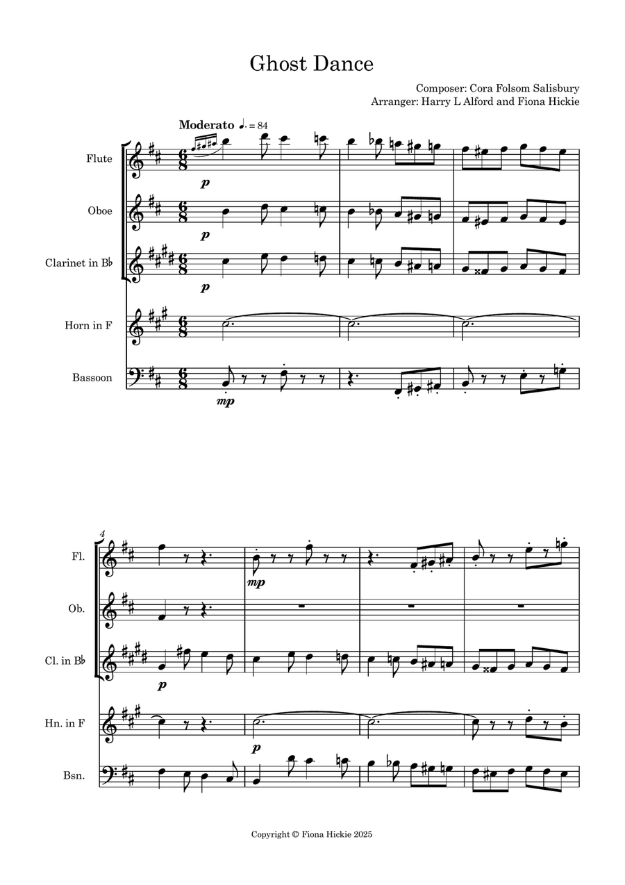 Ghost Dance Ghost Dance Woodwind Quintet scores gallery preview page 2