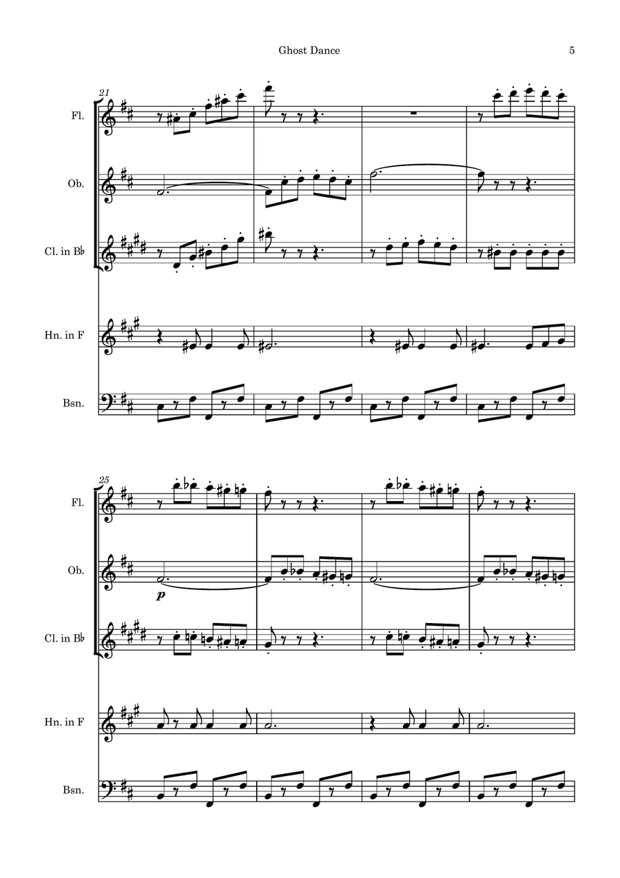 Ghost Dance Ghost Dance Woodwind Quintet scores gallery preview page 5