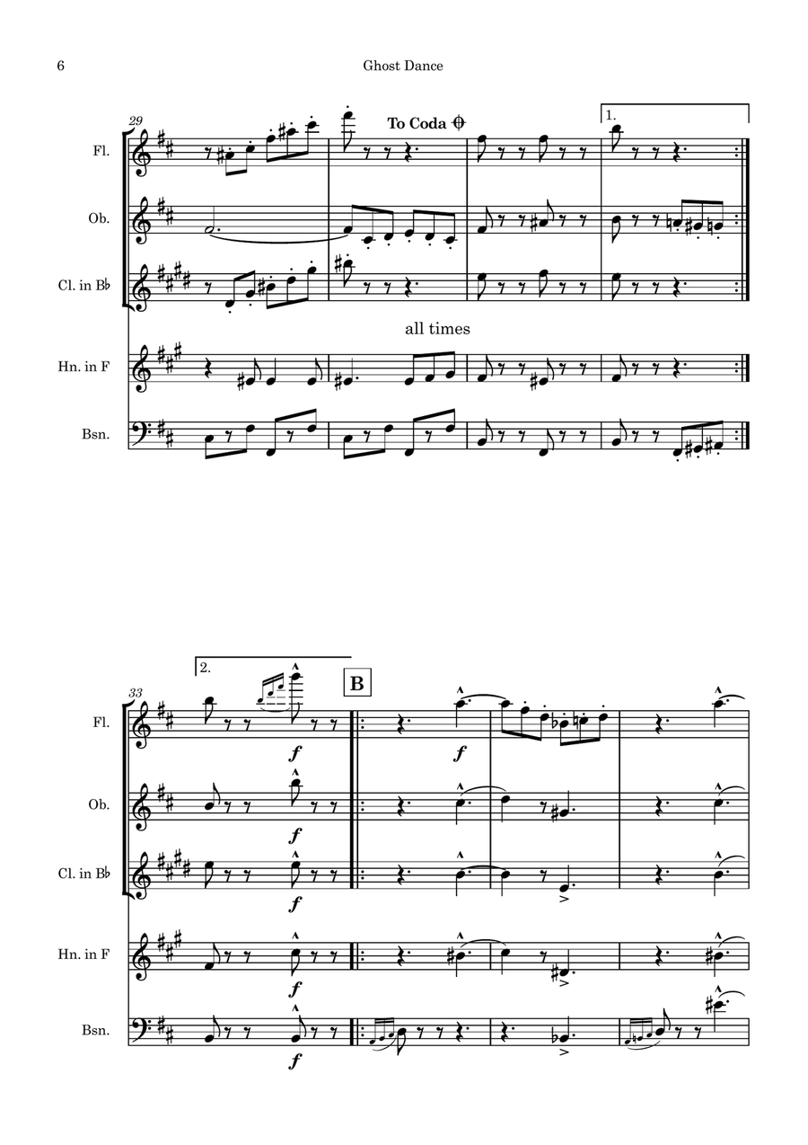 Ghost Dance Ghost Dance Woodwind Quintet scores gallery preview page 6