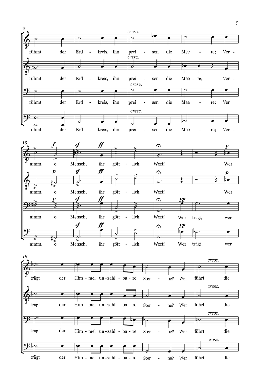 Die Ehre Gottes Aus Der Natur - For Men's Choir TTBB a cappella TTBB scores gallery preview page 3