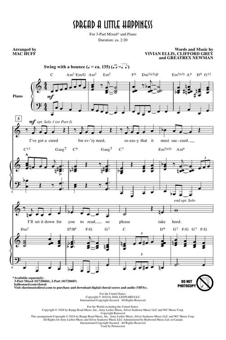 Spread a Little Happiness 3-Part scores gallery preview page 3