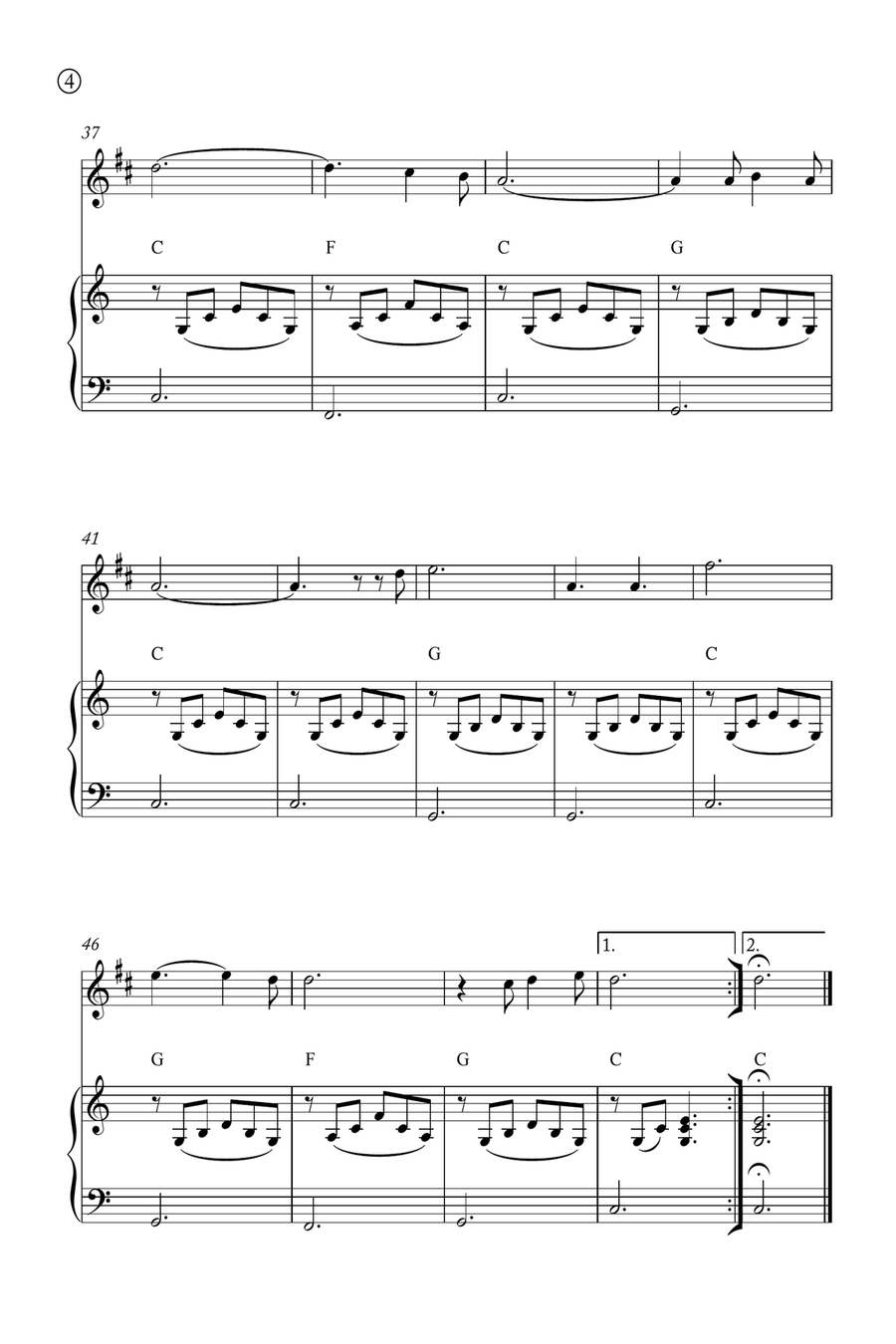 Oh Holy night B-Flat Trumpet scores gallery preview page 4
