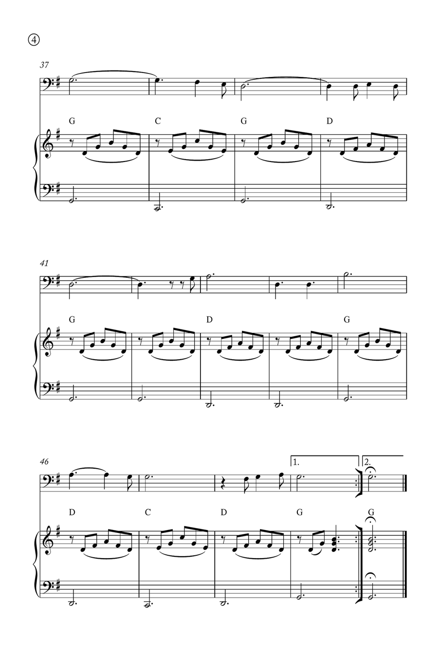 Oh Holy night Double Bass scores gallery preview page 4