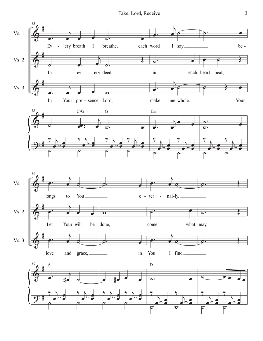Take, Lord, Receive (Unison choir) Unison Choir scores gallery preview page 3