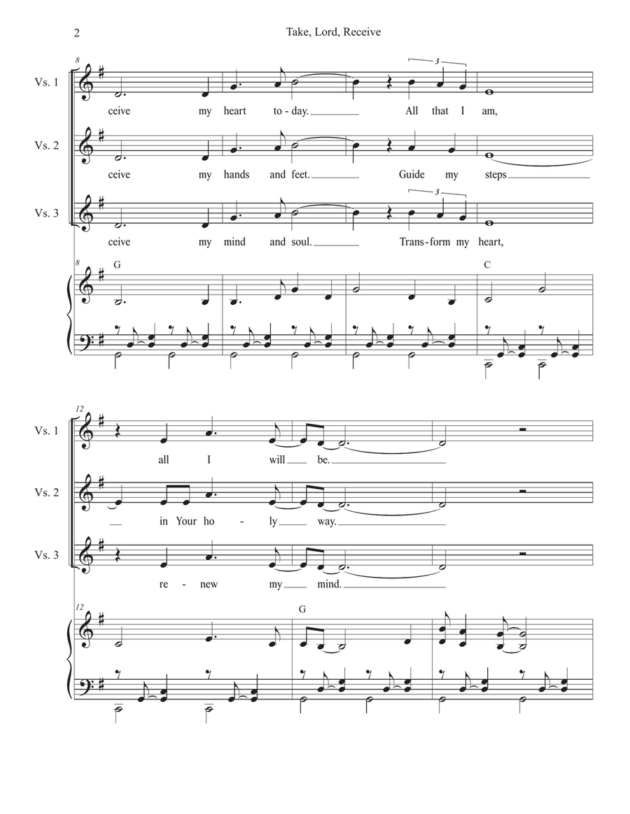 Take, Lord, Receive (2-part choir - (TB) TB scores gallery preview page 2