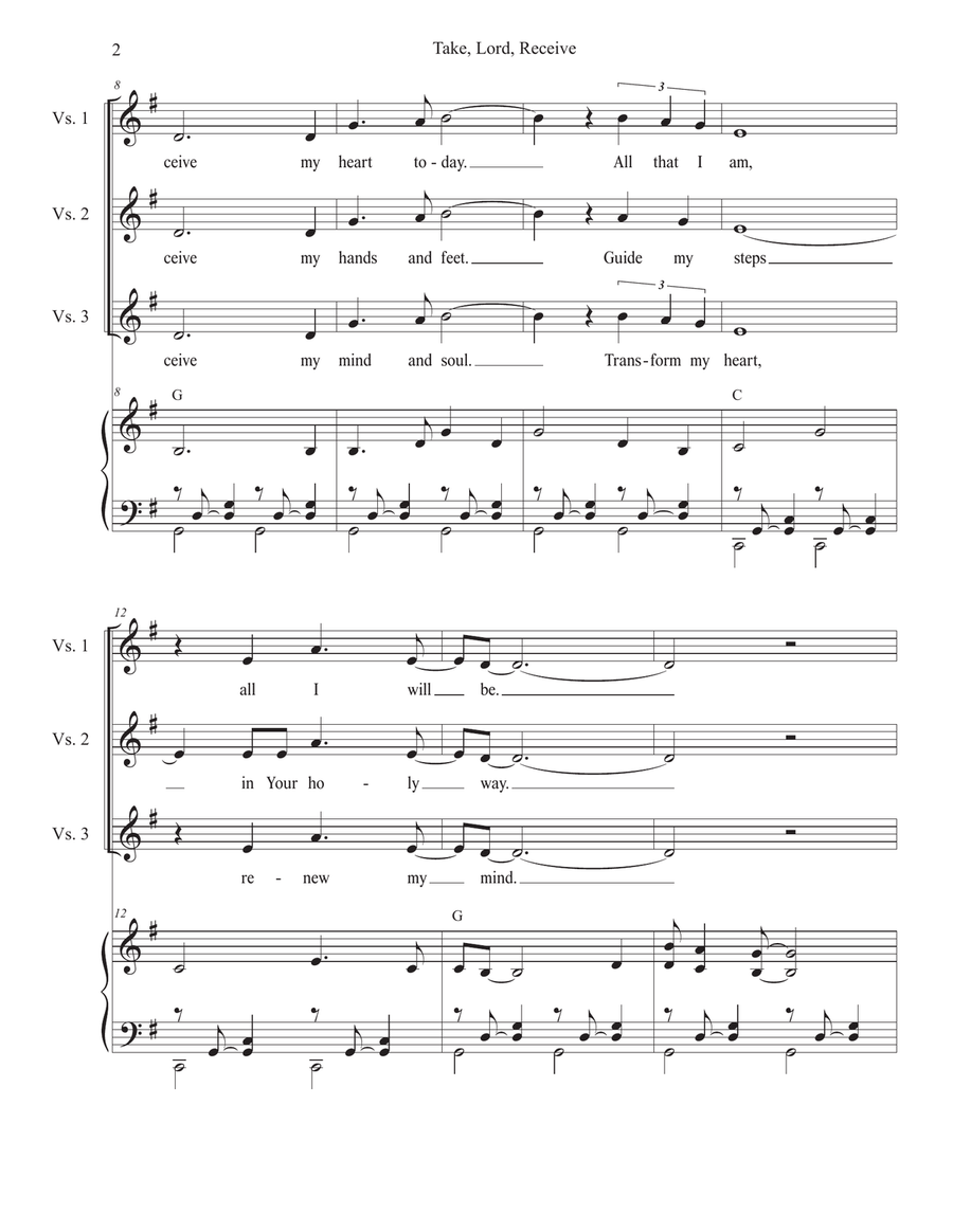 Take, Lord, Receive (SAB) 3-Part scores gallery preview page 2