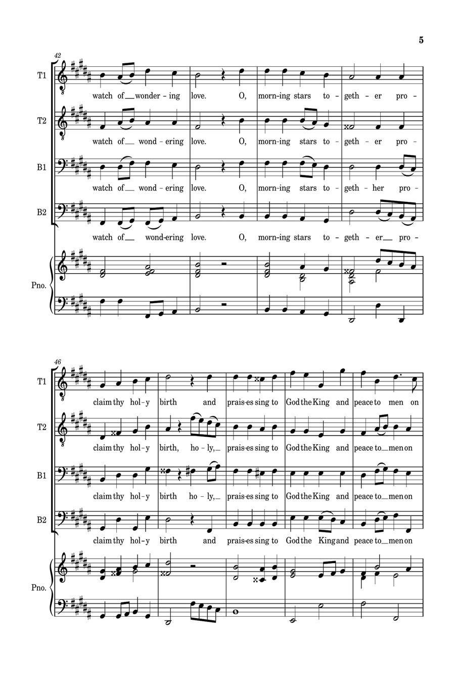 O Little Town of Bethlehem - TTBB Choir with Piano accompaniment TTBB scores gallery preview page 6