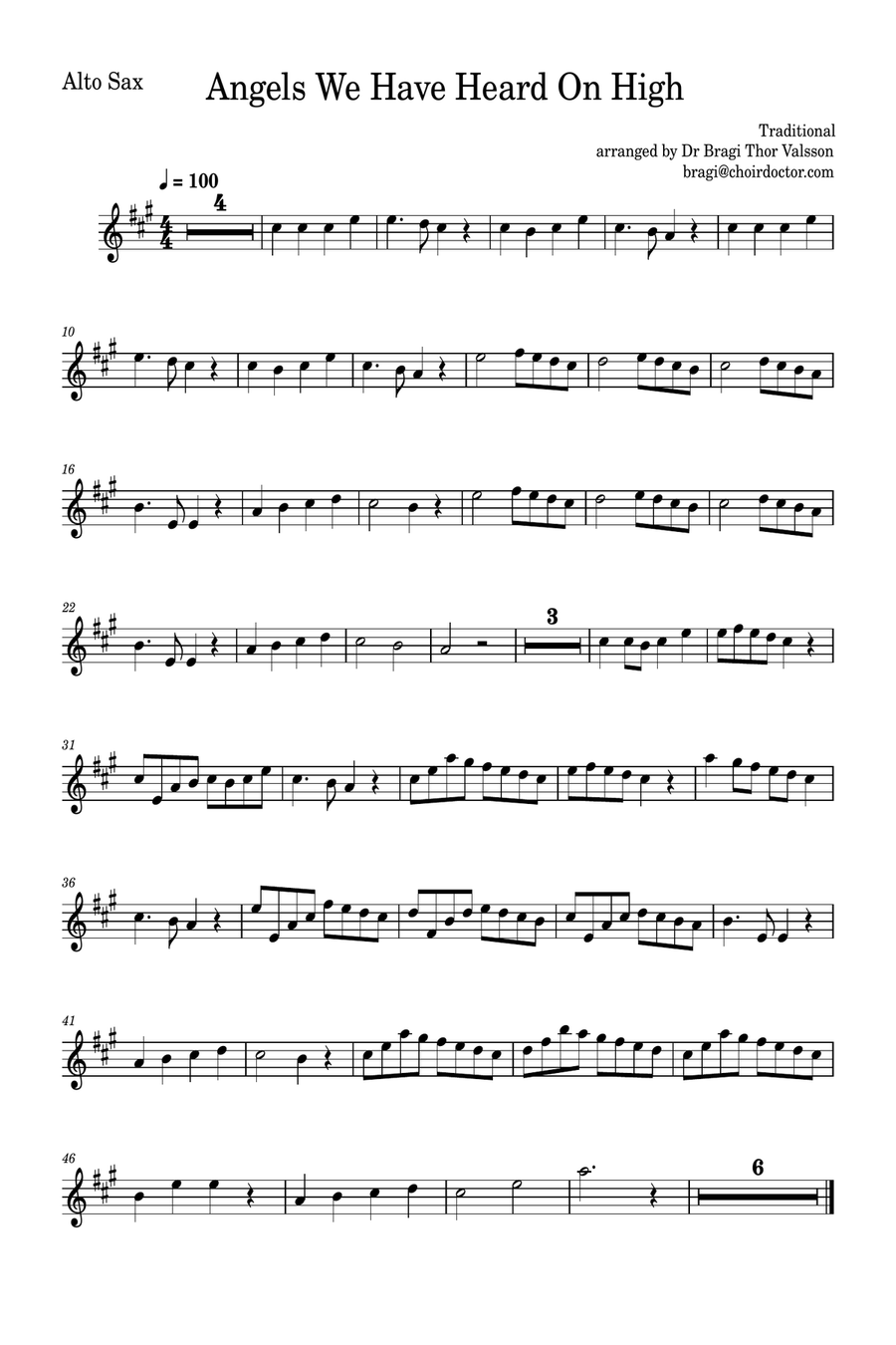 Angels We Have Heard on High - Alto Saxophone with Piano accompaniment Alto Saxophone scores gallery preview page 5