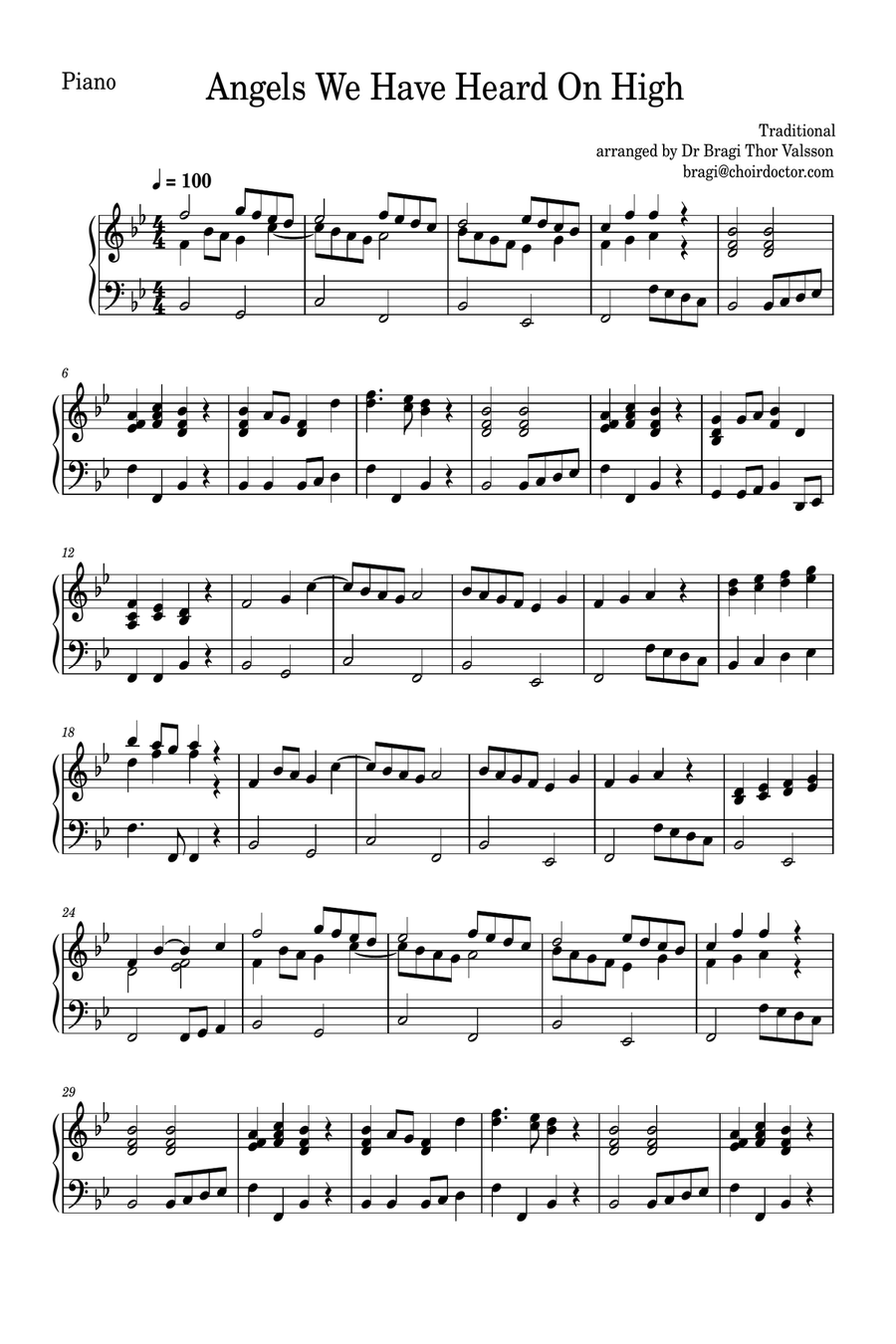Angels We Have Heard on High - Clarinet with Piano accompaniment B-Flat Clarinet scores gallery preview page 6