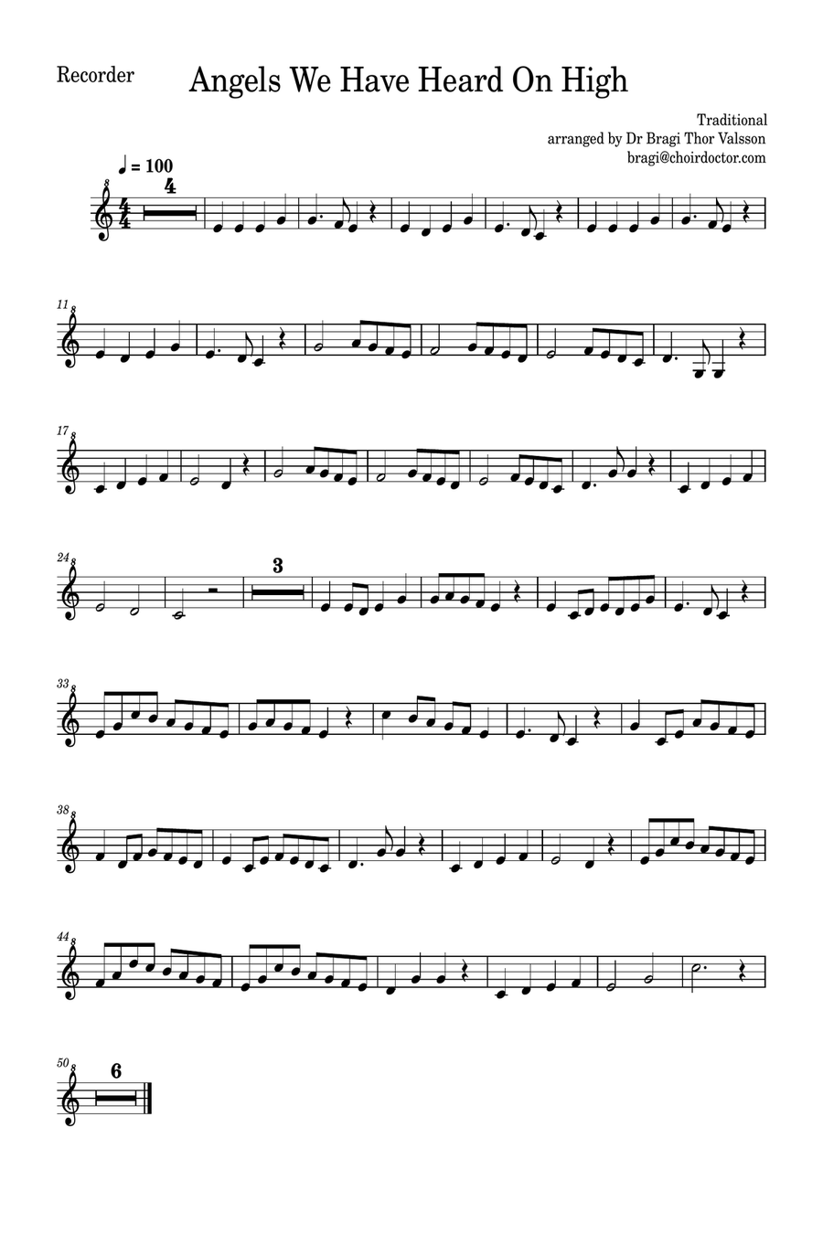 Angels We Have Heard on High - Recorder with Piano accompaniment Soprano Recorder scores gallery preview page 5