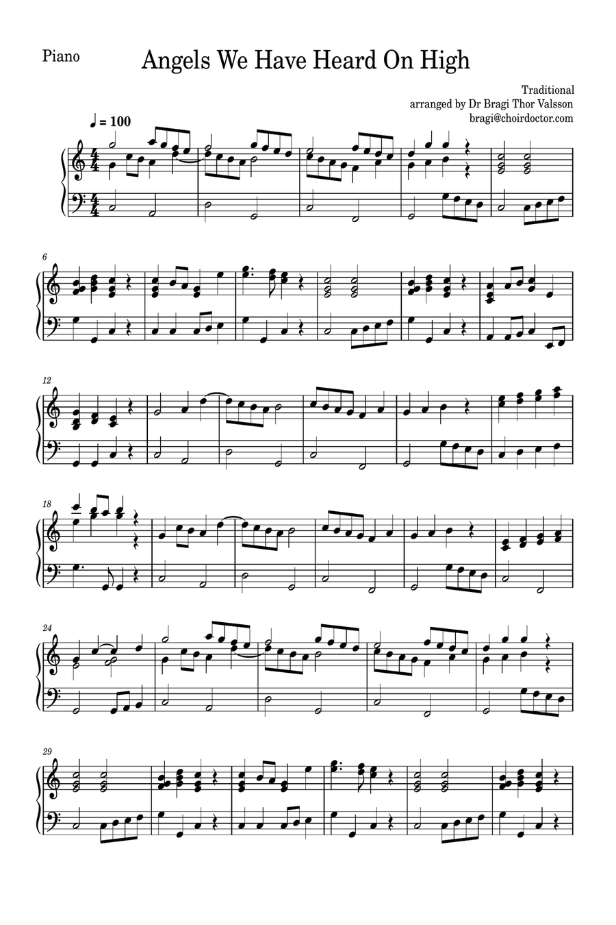 Angels We Have Heard on High - Recorder with Piano accompaniment Soprano Recorder scores gallery preview page 6
