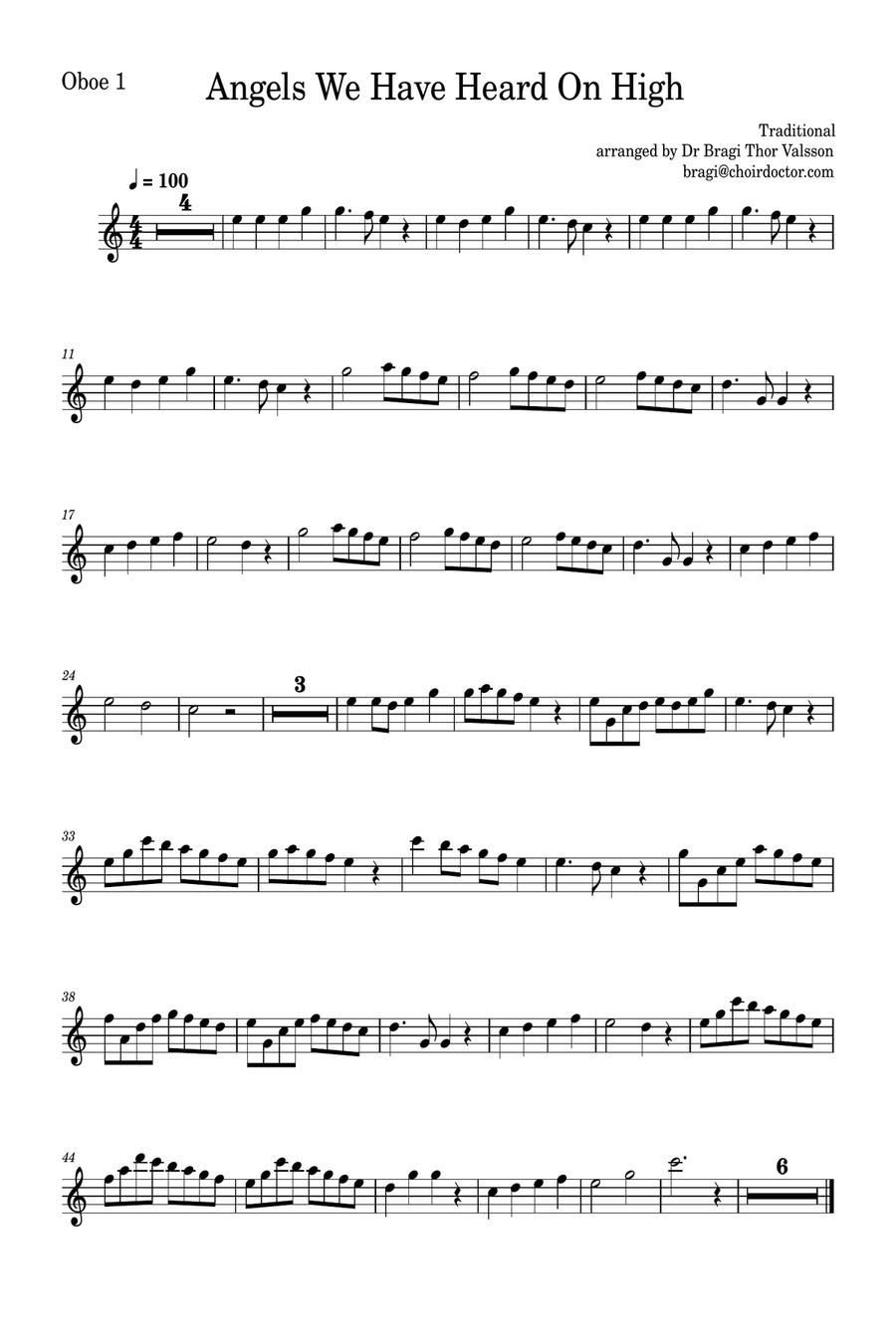 Angels We Have Heard on High - two Oboes with Piano accompaniment Woodwind Duet scores gallery preview page 6