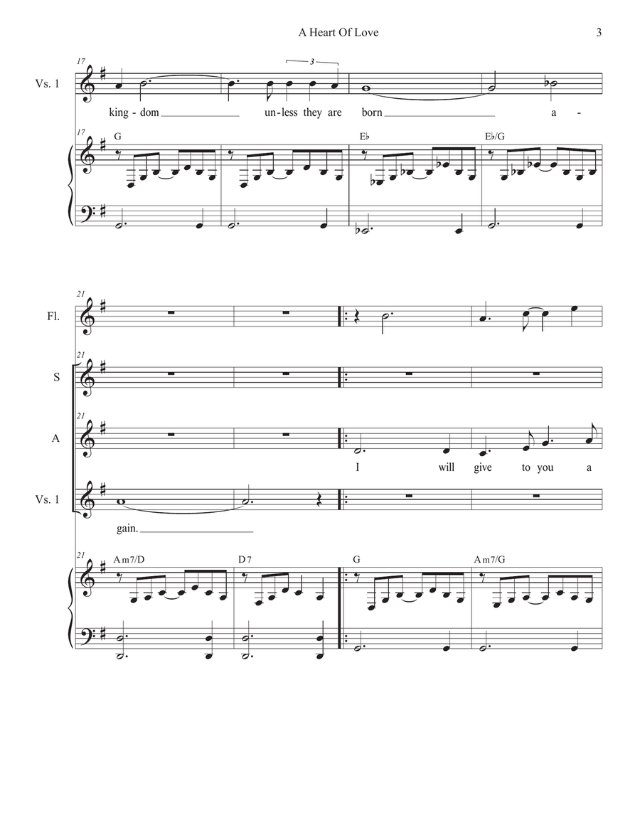 A Heart Of Love (2-part choir - (SA) SA scores gallery preview page 3