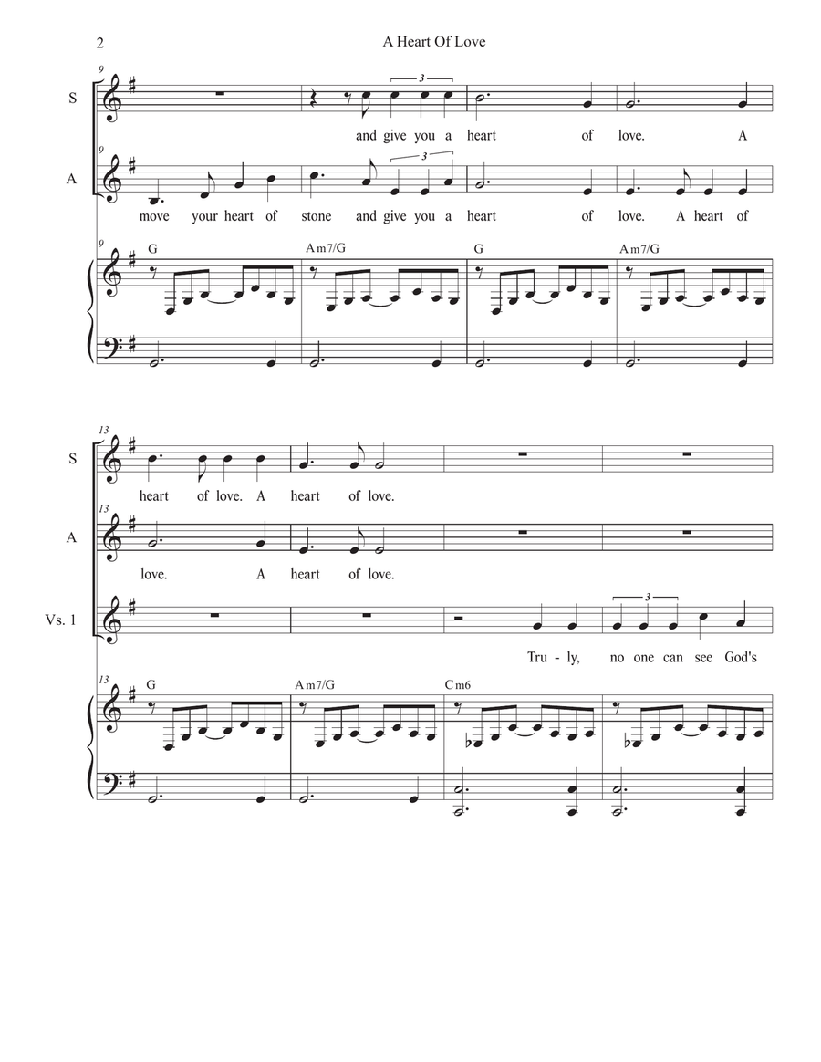 A Heart Of Love (Duet for Soprano and Alto solo) Alto Voice scores gallery preview page 2