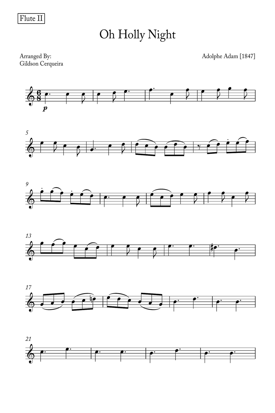 Oh Holy night Flute Duet scores gallery preview page 6