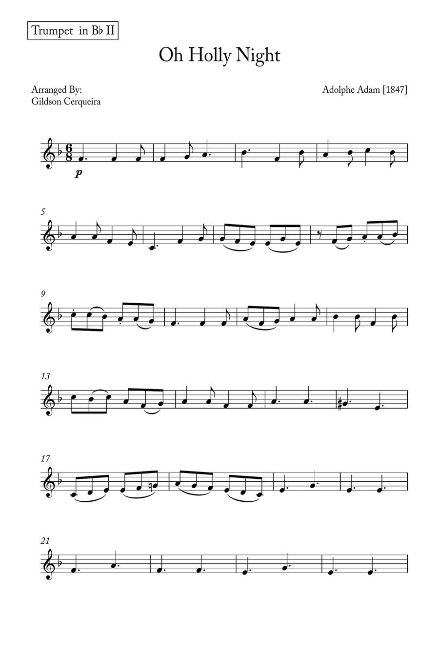 Oh Holy night Trumpet Duet scores gallery preview page 6