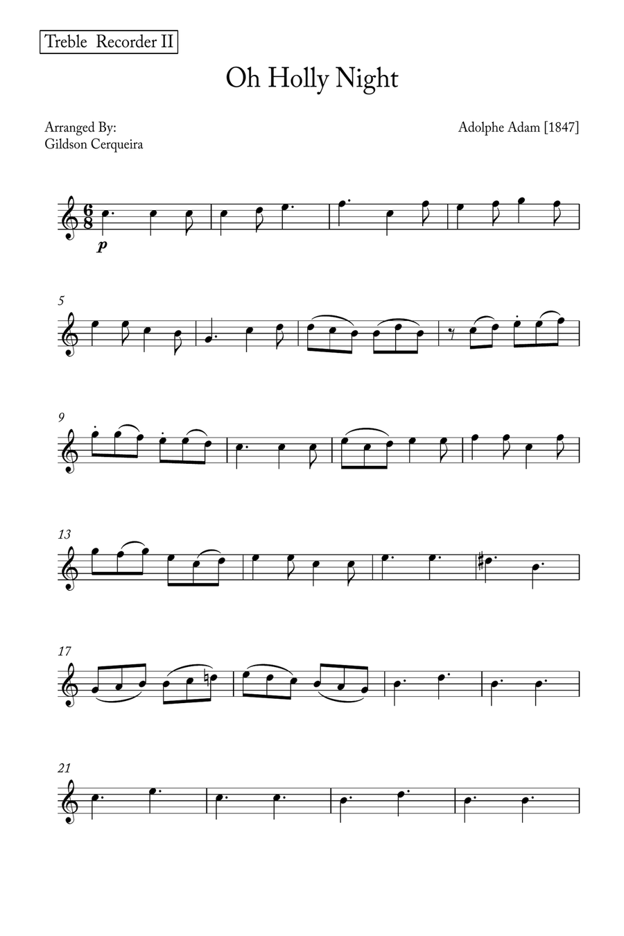 Oh Holy night Woodwind Duet scores gallery preview page 6