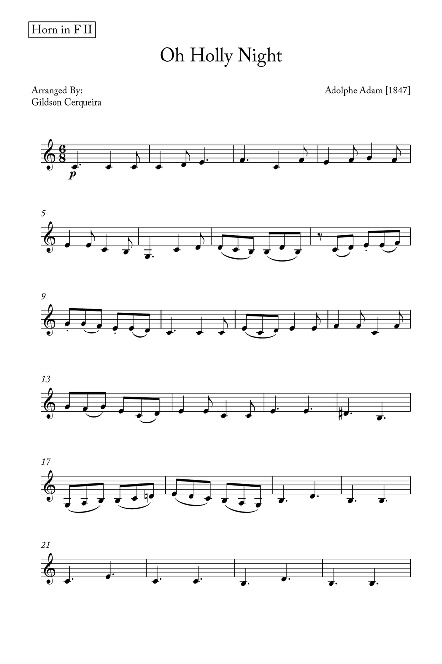 Oh Holy night Brass Duet scores gallery preview page 6
