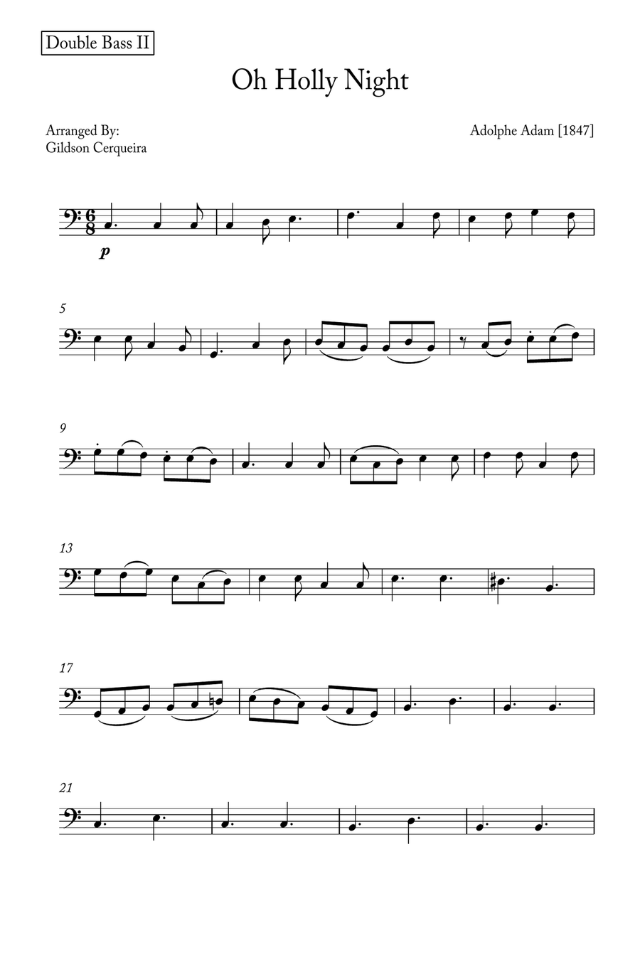 Oh Holy night String Duet scores gallery preview page 6